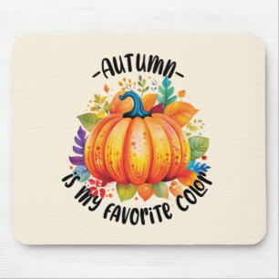 Der Herbst ist meine Lieblingsfarbe - Kürbiskugel  Mousepad