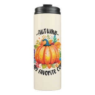 Der Herbst ist meine Lieblingsfarbe - Kürbiskugel Thermosbecher