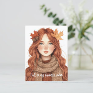 Der Herbst ist meine Lieblingsfarbe niedlich Postkarte