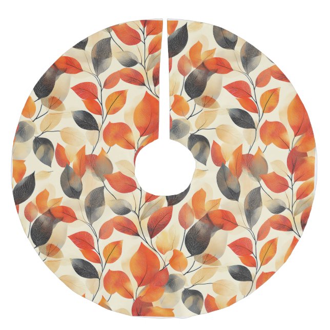 Der Herbst lässt Elegance glänzen Muster Polyester Weihnachtsbaumdecke (Vorderseite)