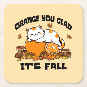 Der Herbst lässt Orange Sie Glad Es ist Fall Funny Rechteckiger Pappuntersetzer
