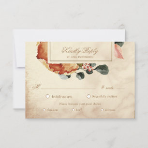 Der Herbst spürt eine elegante Blumenkarte mit UAW RSVP Karte