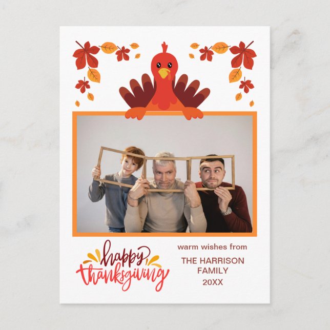 Der Herbst Verlasst der Türkei glückliches Foto zu Postkarte (Vorderseite)