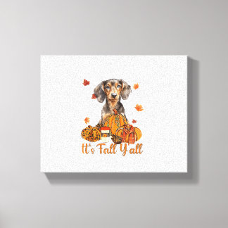 Der Herbst Y'all Dackel Hund Fall Scarf Herbst Pum Leinwanddruck