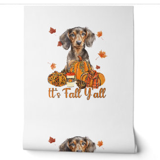 Der Herbst Y'all Dackel Hund Fall Scarf Herbst Pum Tapete