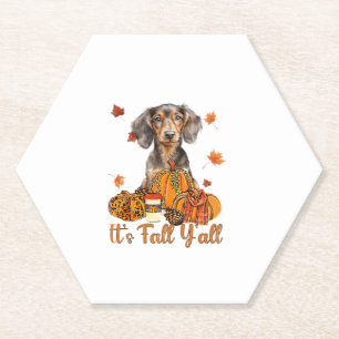 Der Herbst Y'all Dackel Hund Fall Scarf Herbst Pum Untersetzer