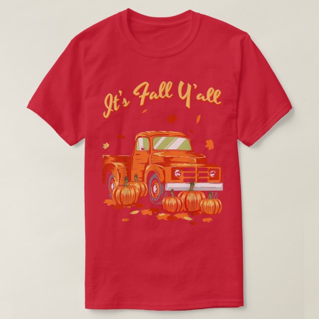 Der Herbst-Yall Pumpkin-Lkw-Herbstgang fällt für T-Shirt (Design vorne)
