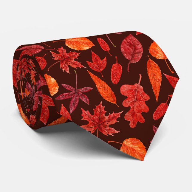 Der Herbstling hinterlässt Wasserfarbenhalsband Krawatte (Gerollt)