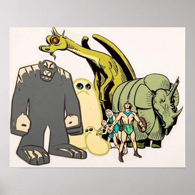 Der Herculoids Comic Classic Vintag Retro Cartoon Poster (Vorne)