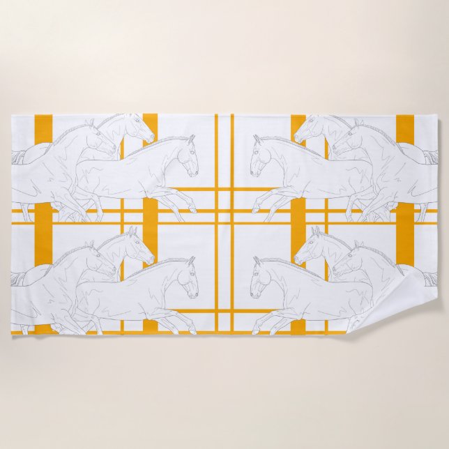Der Herde Gelb Tartan  Strandtuch (Vorderseite)