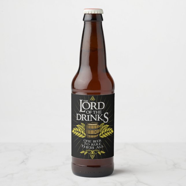 Der Herr der Getränke Bier Bierflaschenetikett (Vorderseite)