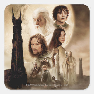 Der Herr der Ringe: Das Poster der zwei Türme Quadratischer Aufkleber