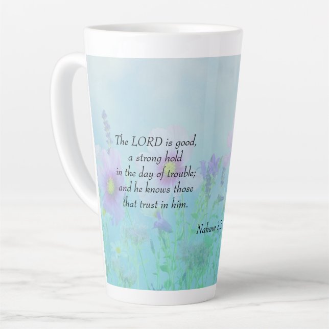 Der Herr ist gut - Nahum 1:7 Milchtasse (Linke Ecke)