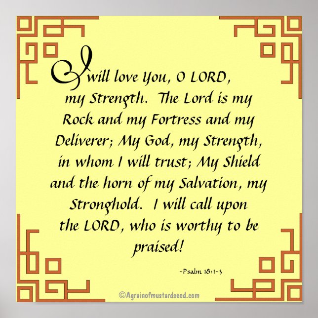 Der Herr ist mein Bibelzitat Poster (Vorne)