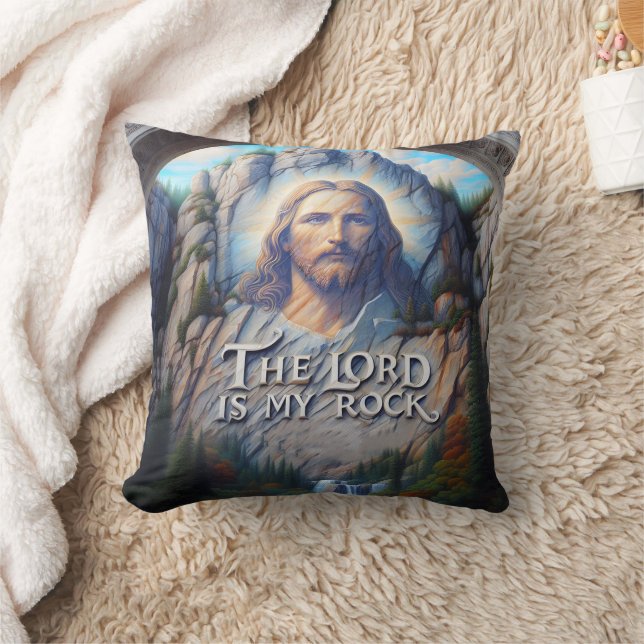 Der Herr ist mein Felsen: Jesus in heiliger Schrif Kissen (Decke)