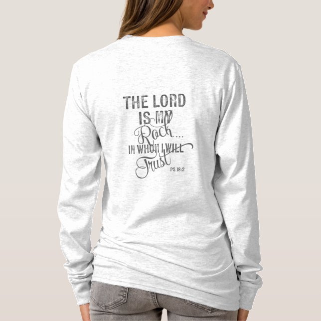 Der Herr ist mein Felsen - Ps 18:2 T-Shirt (Rückseite)