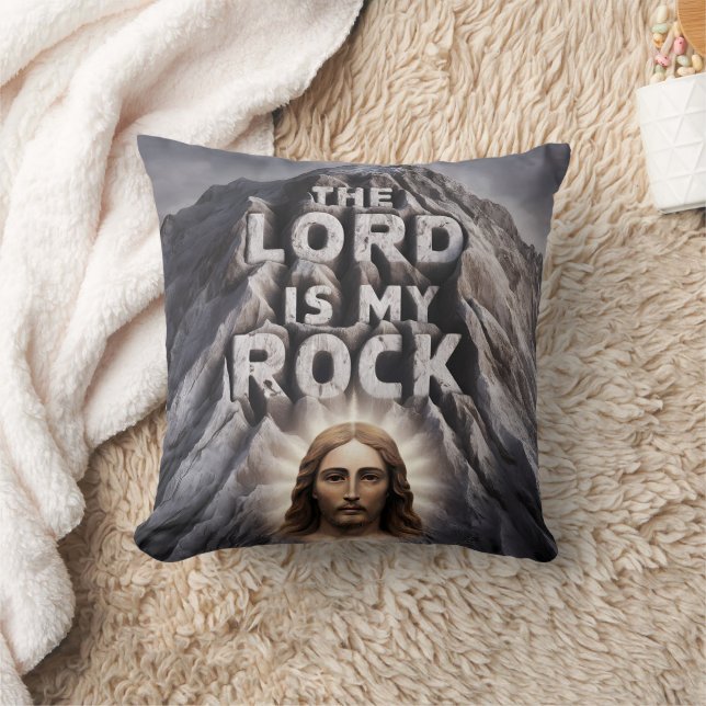 Der Herr ist mein Felsen: Psalm 18:2 Kissen (Decke)