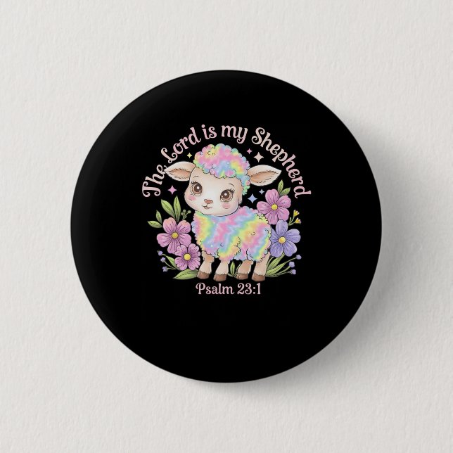 Der Herr ist mein Hirte Ostern Christliche Glauben Button (Vorderseite)