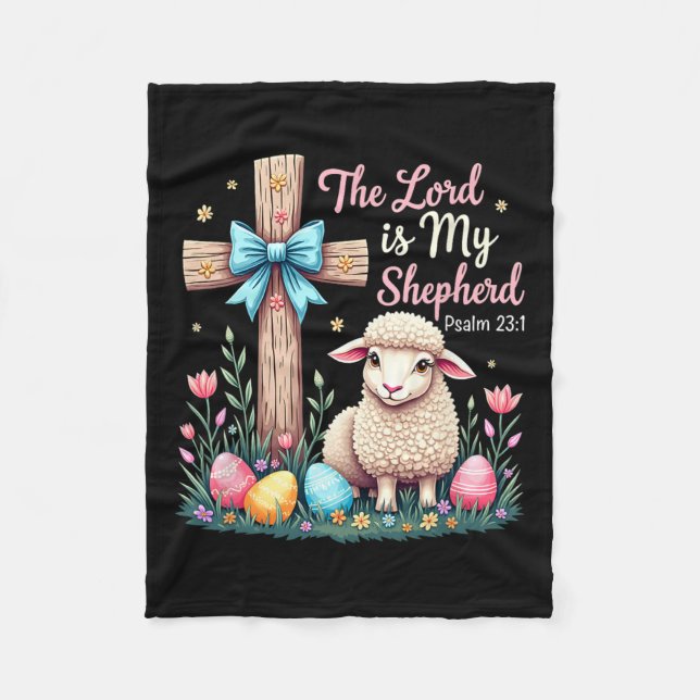 Der Herr ist mein Hirte Ostern Christliches Lamm O Fleecedecke (Vorderseite)