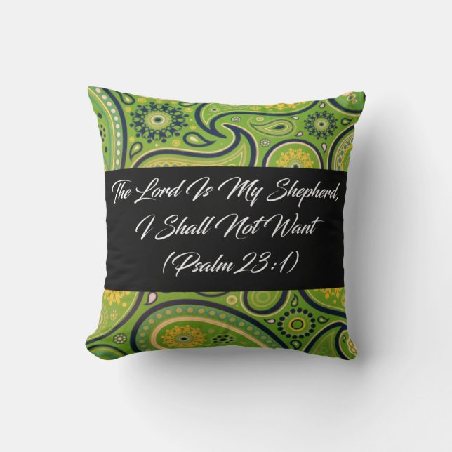 Der Herr ist mein Hirte Paisley Accent Pillow Kissen (Vorderseite)