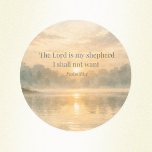 Der Herr ist mein Hirte Psalm 23:1 Bibelvers Runder Aufkleber