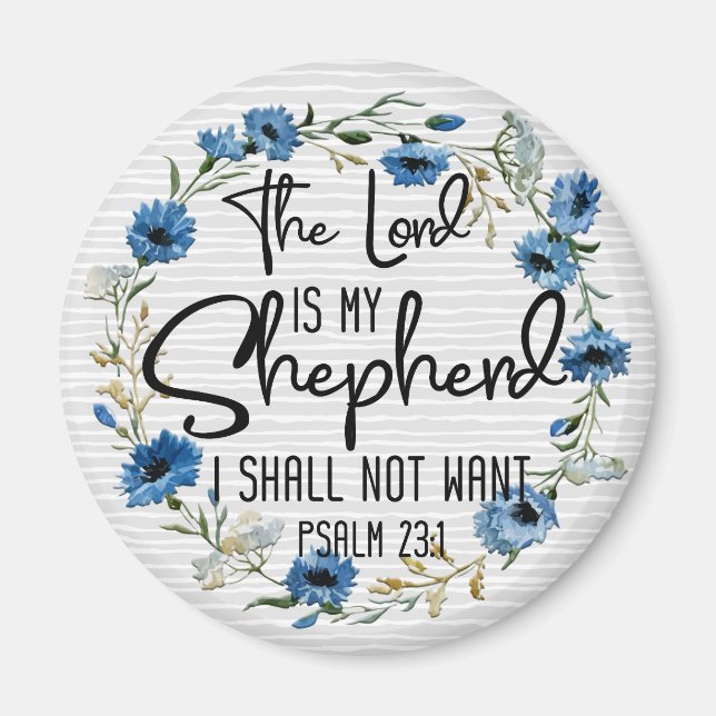 Der Herr ist mein Hirte | Psalm 23:1 Bibelverse Magnet (Vorne)
