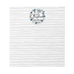 Der Herr ist mein Hirte Psalm 23:1 Bibelverse Notizblock