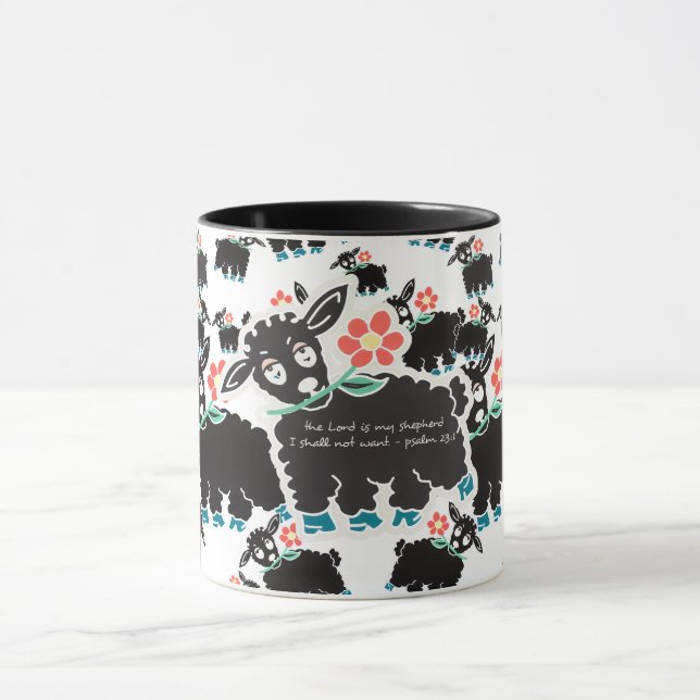 Der Herr ist mein Hirte Psalm 23:1 Minimalistisch Tasse (Zentrum)