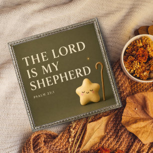 Der Herr ist mein Hirte Psalm 23:1 Olivgrün Poster