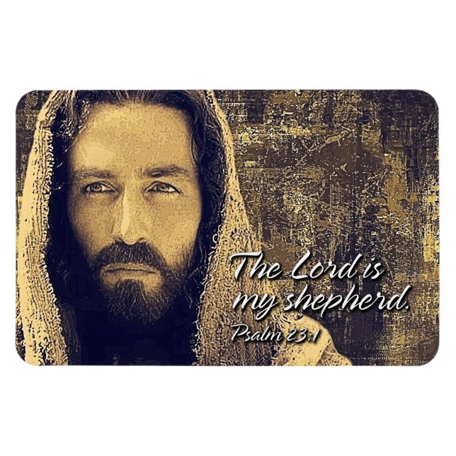 Der Herr ist mein Hirte Psalm 23:1 Premium Magnet (Horizontal)