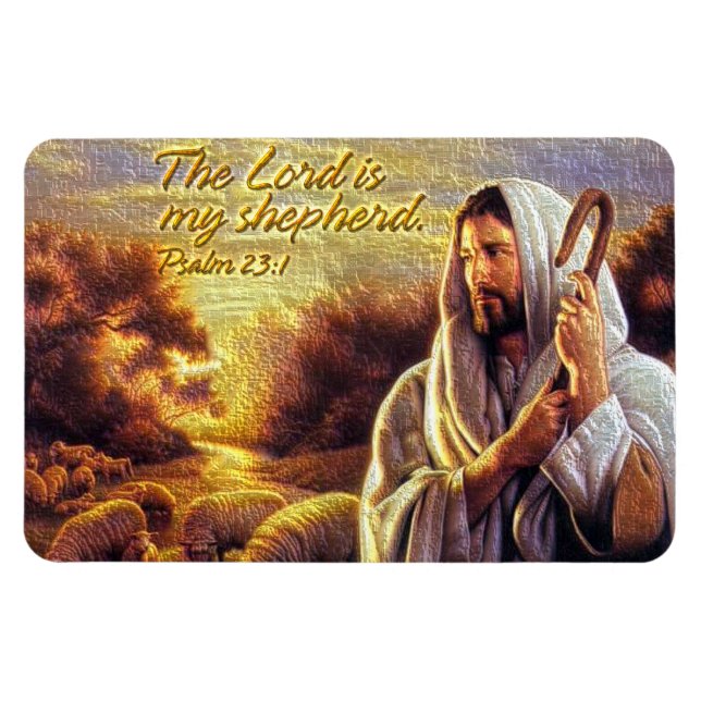 Der Herr ist mein Hirte Psalm 23:1 Premium Magnet (Horizontal)