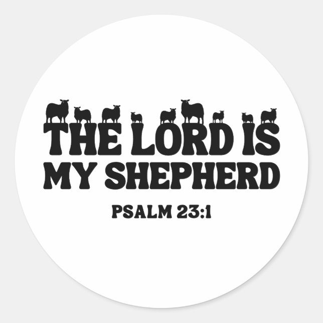 Der Herr ist mein Hirte - Psalm 23:1 Runder Aufkleber (Vorderseite)
