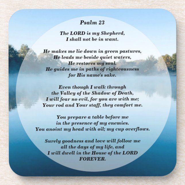 Der Herr ist mein Hirte Psalm 23 Getränkeuntersetzer (Vorderseite)