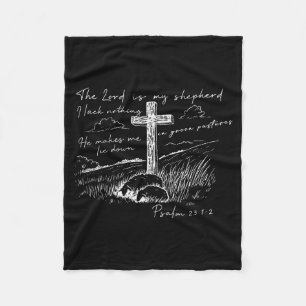 Der Herr ist mein Hirte Psalm 23 Kreuz Wiese Fleecedecke