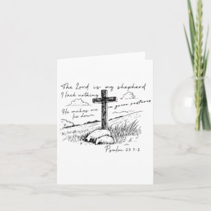 Der Herr ist mein Hirte Psalm 23 Kreuz Wiese  Karte