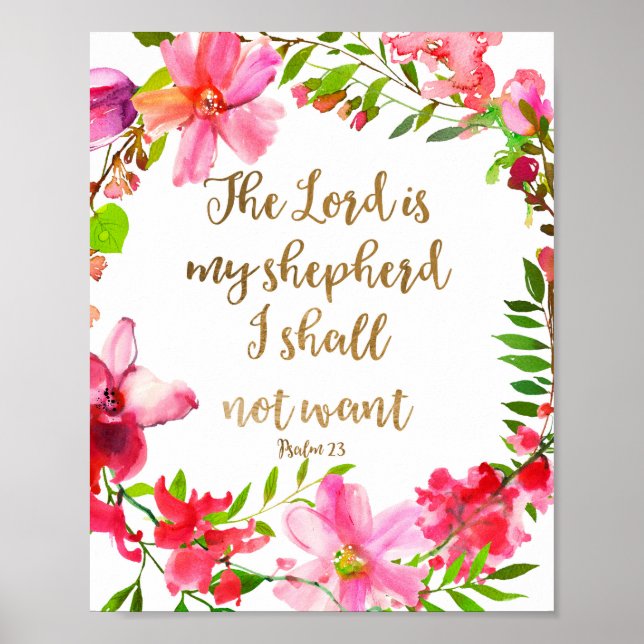 Der Herr ist mein Hirte Psalm 23 Poster (Vorne)