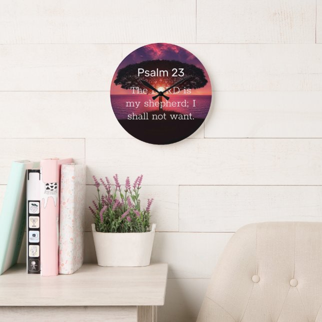 Der Herr ist mein Hirte Psalm 23 Sonnenuntergang B Große Wanduhr (Lesesaal)