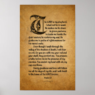 Der Herr ist mein Hirte (Schrift: Psalm 23) Poster