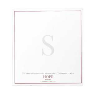 Der Herr ist mein Portaltiefrotes Monogramm-Skript Notizblock