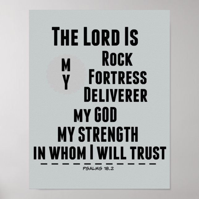 Der Herr ist mein Rock Bible Verse Poster (Vorne)
