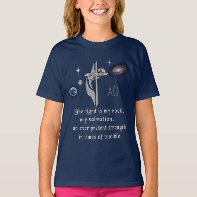 Der Herr ist mein Stein T-Shirt (Vorderseite)