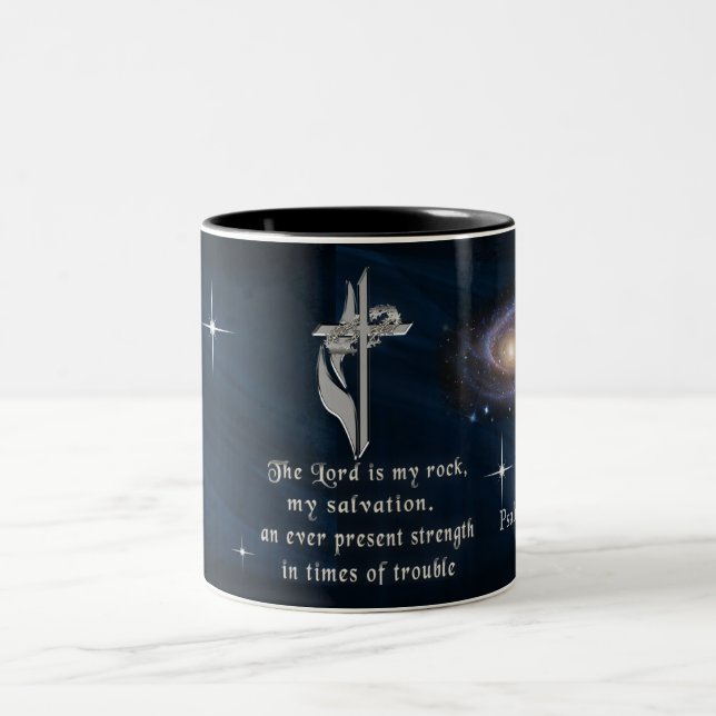 Der Herr ist mein Stein Zweifarbige Tasse (Mittel)