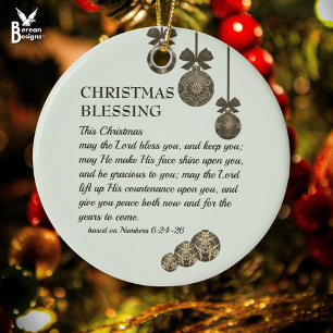 DER HERR SEGNE DICH Christliches Weihnachten Keramik Ornament