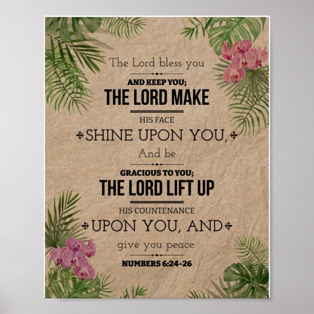 Der Herr segne dich, Nummern 6:24-26 Poster (Vorne)