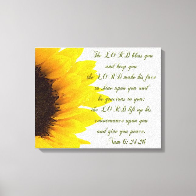 Der Herr segne dich.../ Sonnenblume Leinwanddruck (Vorderseite)