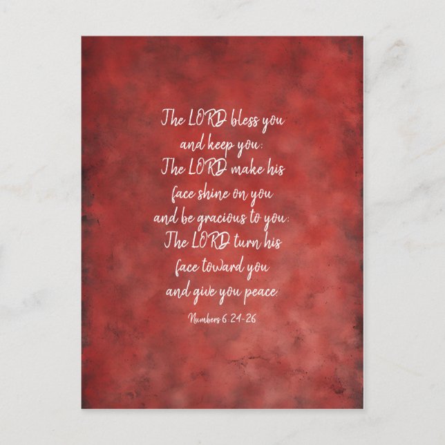 Der Herr segne dich und Behalte dir Bibelstudium Postkarte (Vorderseite)