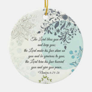 Der Herr segne dich, Zahlen 6:24, Weihnachten in d Keramik Ornament