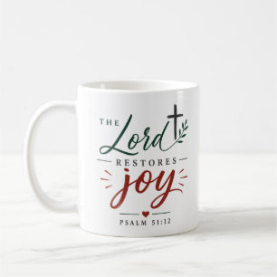 Der Herr stellt die Freude wieder her Christliche Kaffeetasse