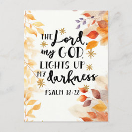 Der Herr strahlt meine Finsternis auf Postkarte