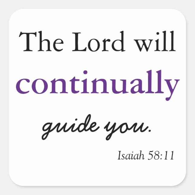 Der Herr wird bei dir sein Quadratischer Aufkleber (Vorderseite)